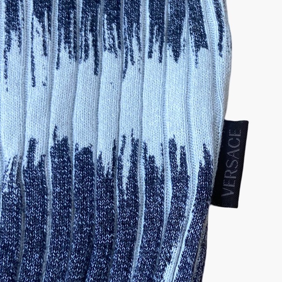 VERSACE Women’s Long Sleeve Knitted Cotton Tie Dye Blue - Picture 2 of 7